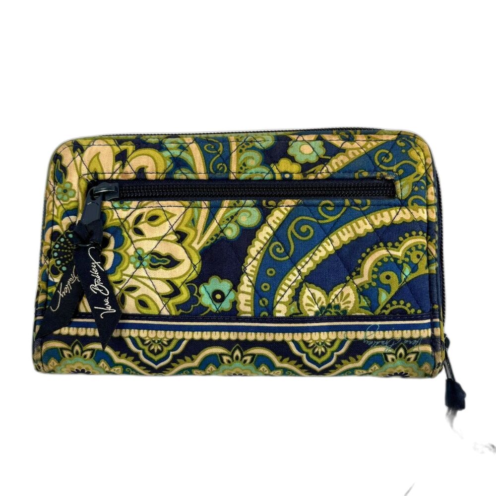 Vera Bradley Retired "Rhythm & Blues" Turn Lock Clutch Wallet-Quilted- EUC - Picture 2 of 8